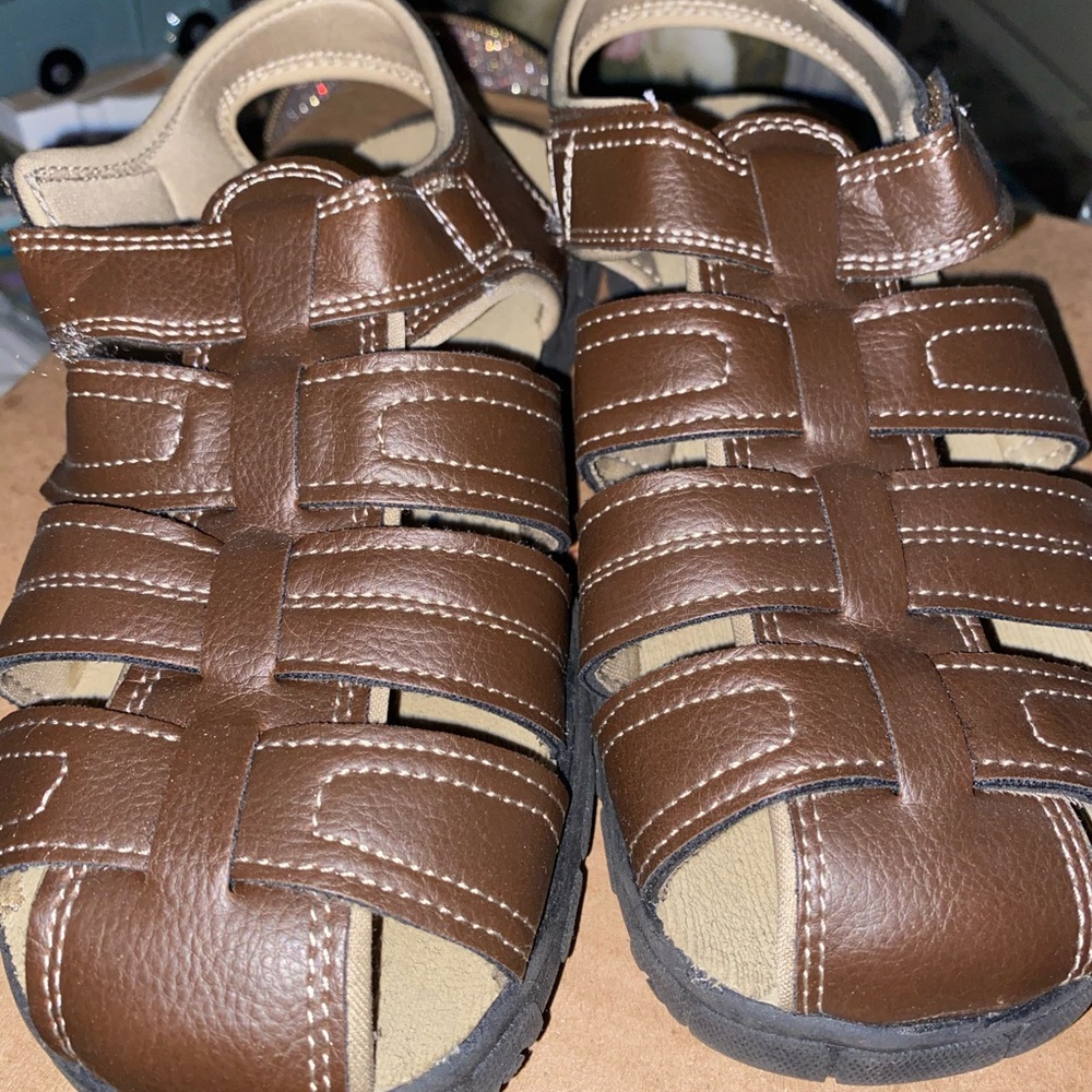 Brown Leather Boys Sandals